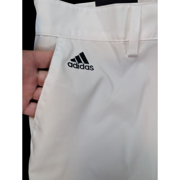 Adidas NWT Golf Pants Mens 38x32 White Climalite 3 Stripe Tech Performance Pants - Picture 4 of 13